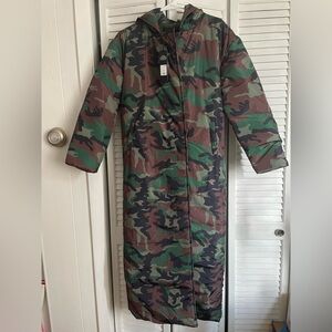 Fashion Nova Olive Camo Puffer Coat